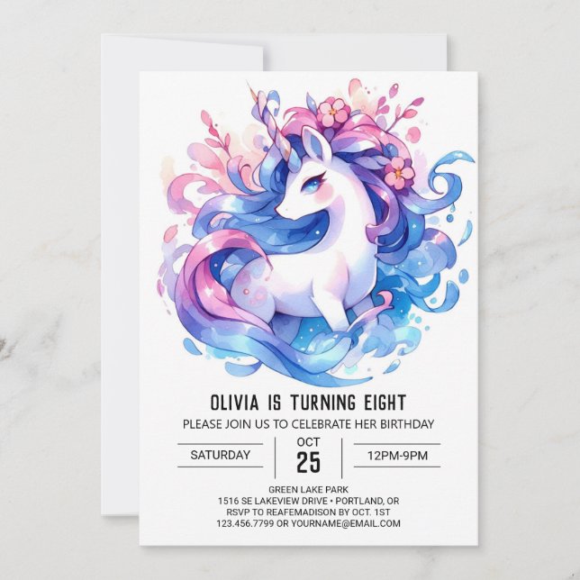 Modern Online Horse Birthday Invitation (Front)