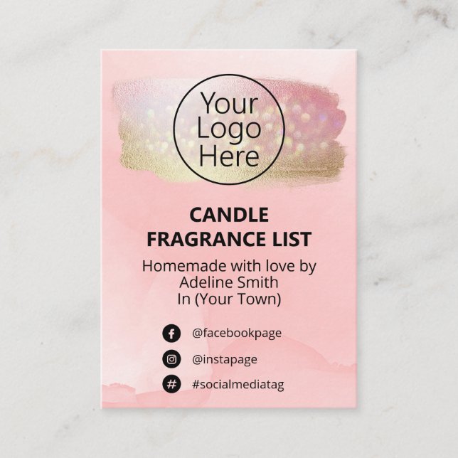 Modern Opal Glitter Pink Product List Card (Front)