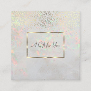  Modern Opal Holographic,Frame,Confetti Discount Card