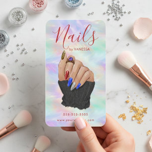 Modern Opal Nail Studio Stylish Manicurist Artist Business Card