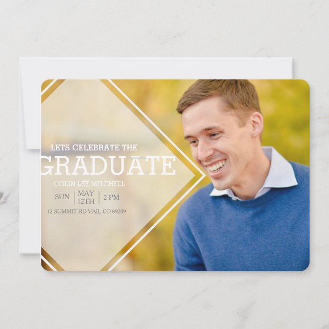 Modern Opaque Overlay | Graduation Party Photo Invitation (Front)