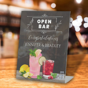 Modern Open Bar Wedding Sign