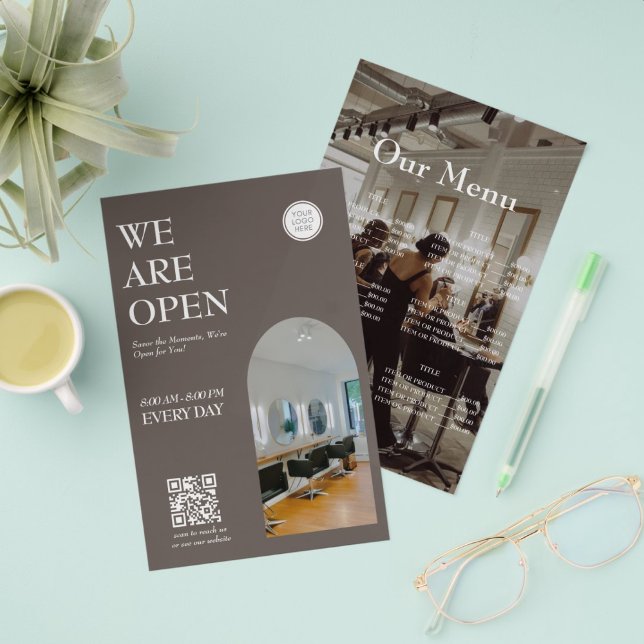 Modern Opening business Arched Photo Prices Flyer (Creator Uploaded)