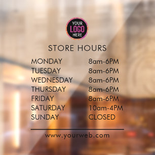 Modern Opening Hours Elegant Script Small Business