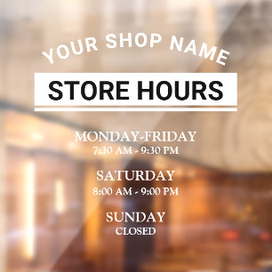Modern Opening Hours Elegant Script Small Business