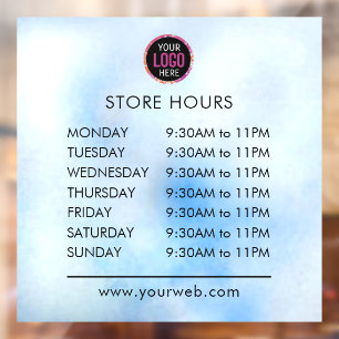 Modern Opening Hours Elegant Script Small Business
