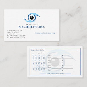 Modern Ophthalmologist Eye Clinic Vision Care Logo Appointment Card