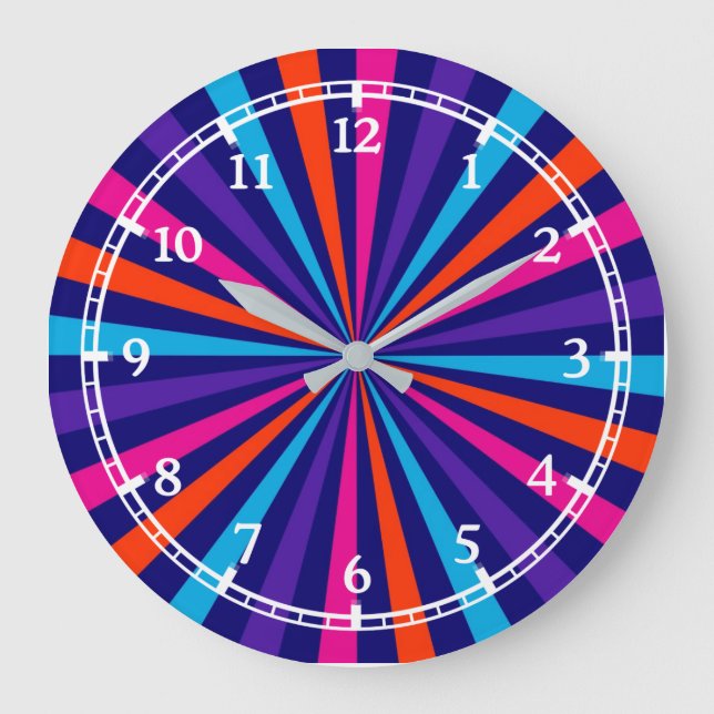 Modern Optical Burst Spinning Wheel Dial Design Large Clock (Front)