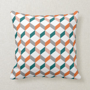 Modern Optical illusion Colour Block Patterned Cushion