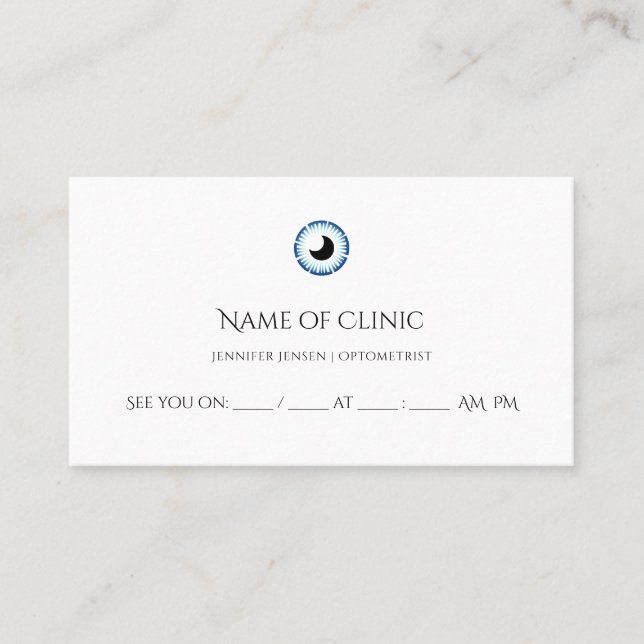 Modern Optometrist Simple Blue Eye Appointment (Front)