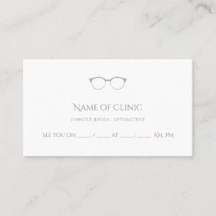 Modern Optometrist Simple Eyeglasses Appointment Card