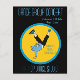 Modern or hip hop dance group performance flyer