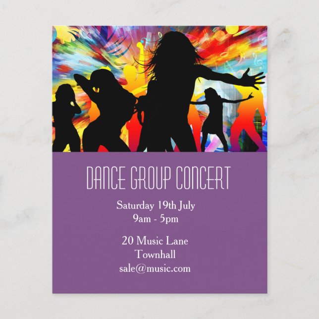 Modern or hip hop dance performance flyer (Front)