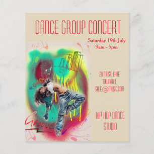 Modern or hip hop dance performance flyer