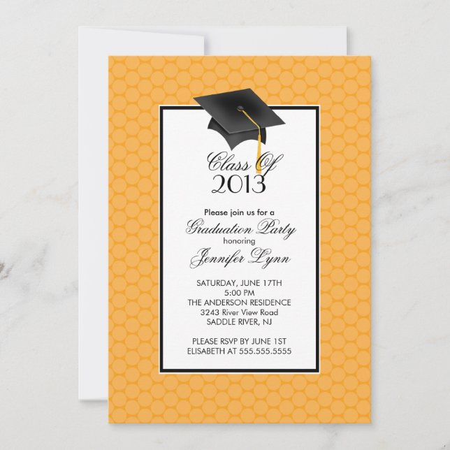 Modern Orange 2013 Graduation Party Invitation (Front)