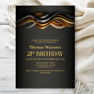 Modern Orange 21st Birthday Party Invitation