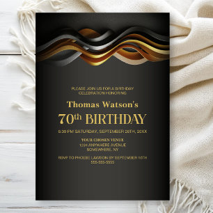 Modern Orange 70th Birthday Party Invitation