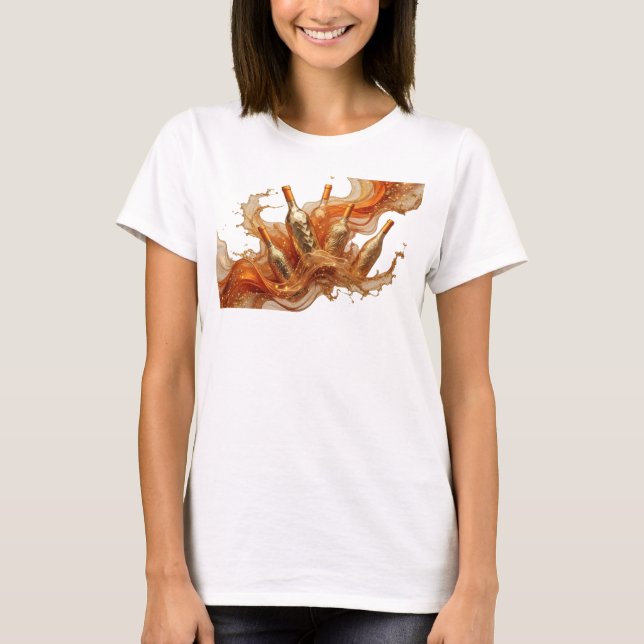 Modern Orange ABSTRACT ART Art Print T-Shirt (Front)