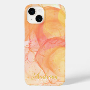 Modern Orange Abstract Personalised   Case-Mate iPhone 14 Case