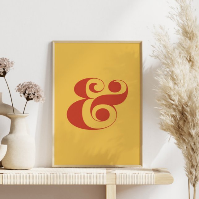 Modern Orange Ampersand Art, Sunset Colour Palette Poster (Creator Uploaded)