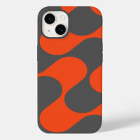 Modern Orange And Grey Abstract Geometric Pattern