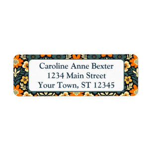 Modern Orange and Teal Floral Design