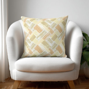Modern Orange and Yellow Abstract Cushion