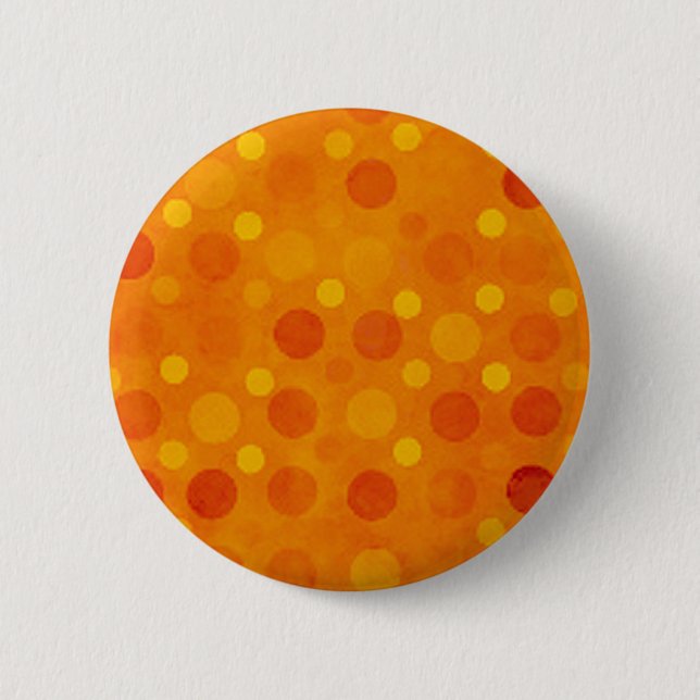Modern Orange and Yellow Polka Dots 6 Cm Round Badge (Front)