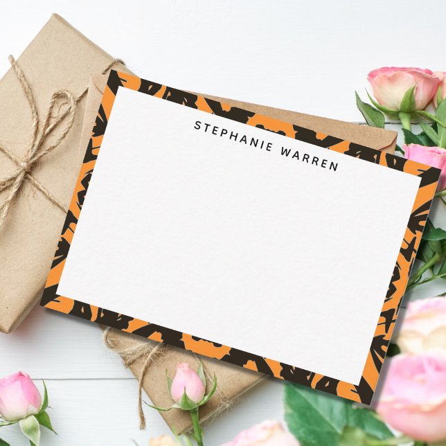 Modern Orange Black Decorative Border  Card (Creator Uploaded)