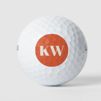 Modern Orange Bold Monogram Initials Personalised