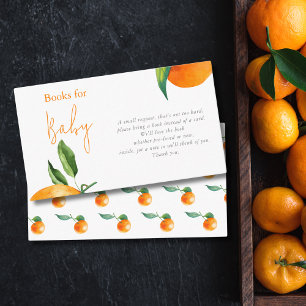 Modern Orange Citrus Books for Baby Enclosure Card
