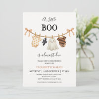 Modern Orange Clothesline Little Boo Baby Shower