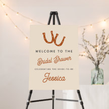 Modern Orange Cowgirl Horseshoe Bridal Shower