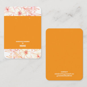 Modern Orange Earring Display Business Card