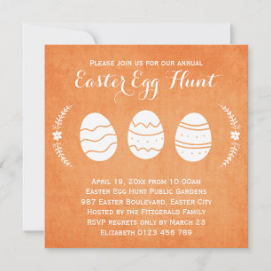 Modern Orange Easter Egg Hunt Party Invitation