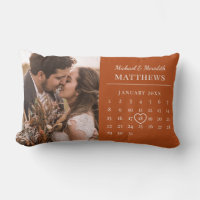 Modern Orange Fall Wedding Anniversary Calendar 