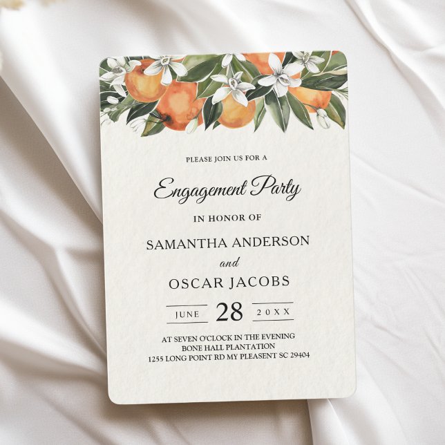 Modern Orange & Flowers Watercolor  Invitation (Creator Uploaded)