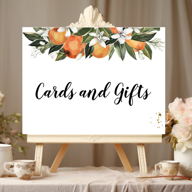 Modern Orange & Flowers Watercolor  Poster (Creator Uploaded)