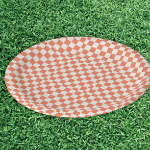 Modern Orange Kids Picnic Birthday Party Paper Plate