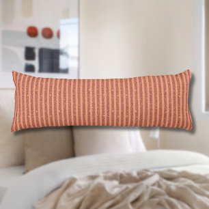 Modern Orange Mango Glitter Style Vertical Stripes Body Cushion