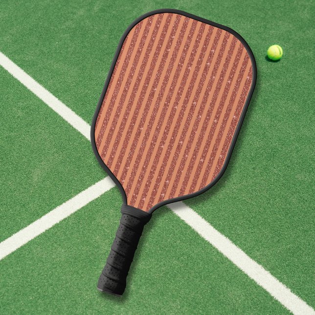 Modern Orange Mango Glitter Style Vertical Stripes Pickleball Paddle (Creator Uploaded)