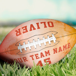 Modern Orange Metallic Player Team Name Number Football