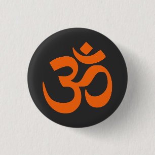 Modern Orange Om 3 Cm Round Badge