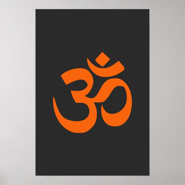 Modern Orange Om Poster (Front)
