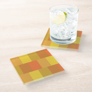 Modern Orange Palette Pattern Glass Coaster