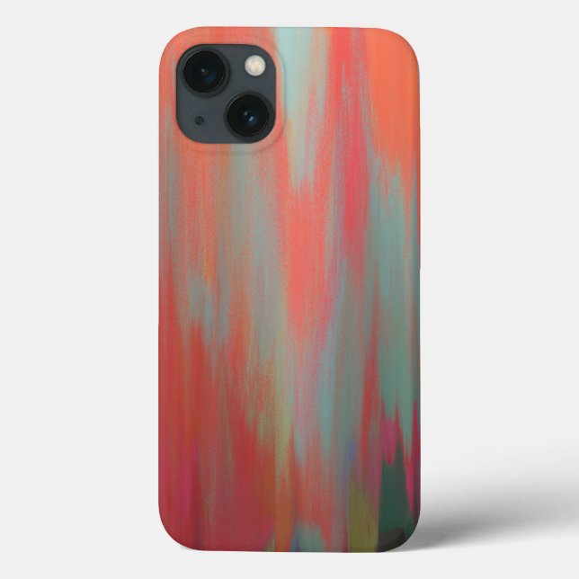 Modern orange pink green abstract art Case-Mate iPhone case (Back)