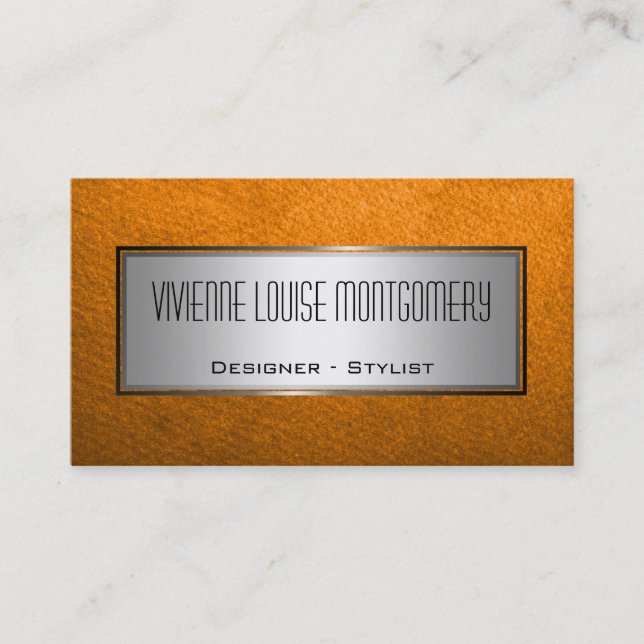 Modern Orange Professional Designer Business Card (Front)