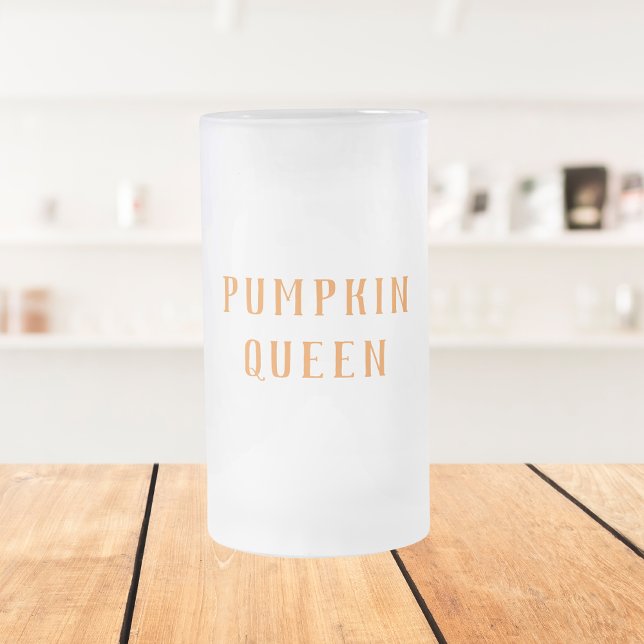 Modern Orange Pumpkin Queen Best Gift Frosted Glass Beer Mug (Creator Uploaded)