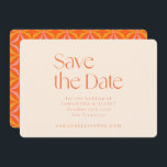 Modern Orange Retro Geometric Simple Wedding  Save The Date<br><div class="desc">Modern Orange Retro Geometric Simple Wedding Save the Date</div>