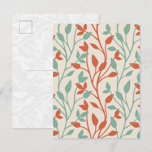 Modern Orange Sage Botanical Vine Postcard